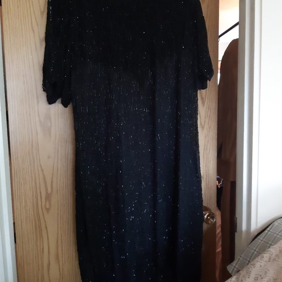Brilliant J.A. all beaded black dress 3x size - Picture 1 of 2